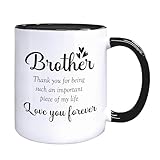 Foyoulame Brother Coffee Mugs, Brother Birthday Gifts from Sister, Brothers Tea Cup Gifts for Father's Day, Thank You for Being Such an Important Piece Ceramic Coffee Tea Mug 11oz