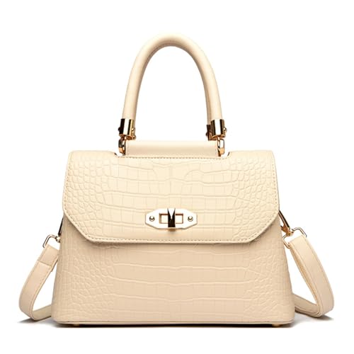 Xehuro Satchel Bag Handbag Top Handle Bag with Crocodile Pattern Shoulder Bag Briefcase for Women