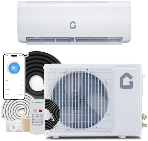 Mini Split Air Conditioner 9000 BTU with 18.5 SEER2 Efficiency, Smart Split Unit AC Cooling/Heating Up to 450 Sq.Ft, Inverter Tech Ductless Air Conditioner with WiFi & Remote Control
