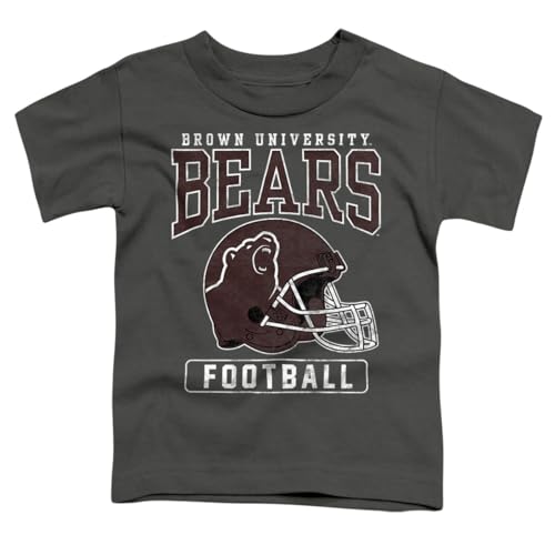 Brown University Official Football Helmet Unisex Toddler T Shirt,Charcoal, 2