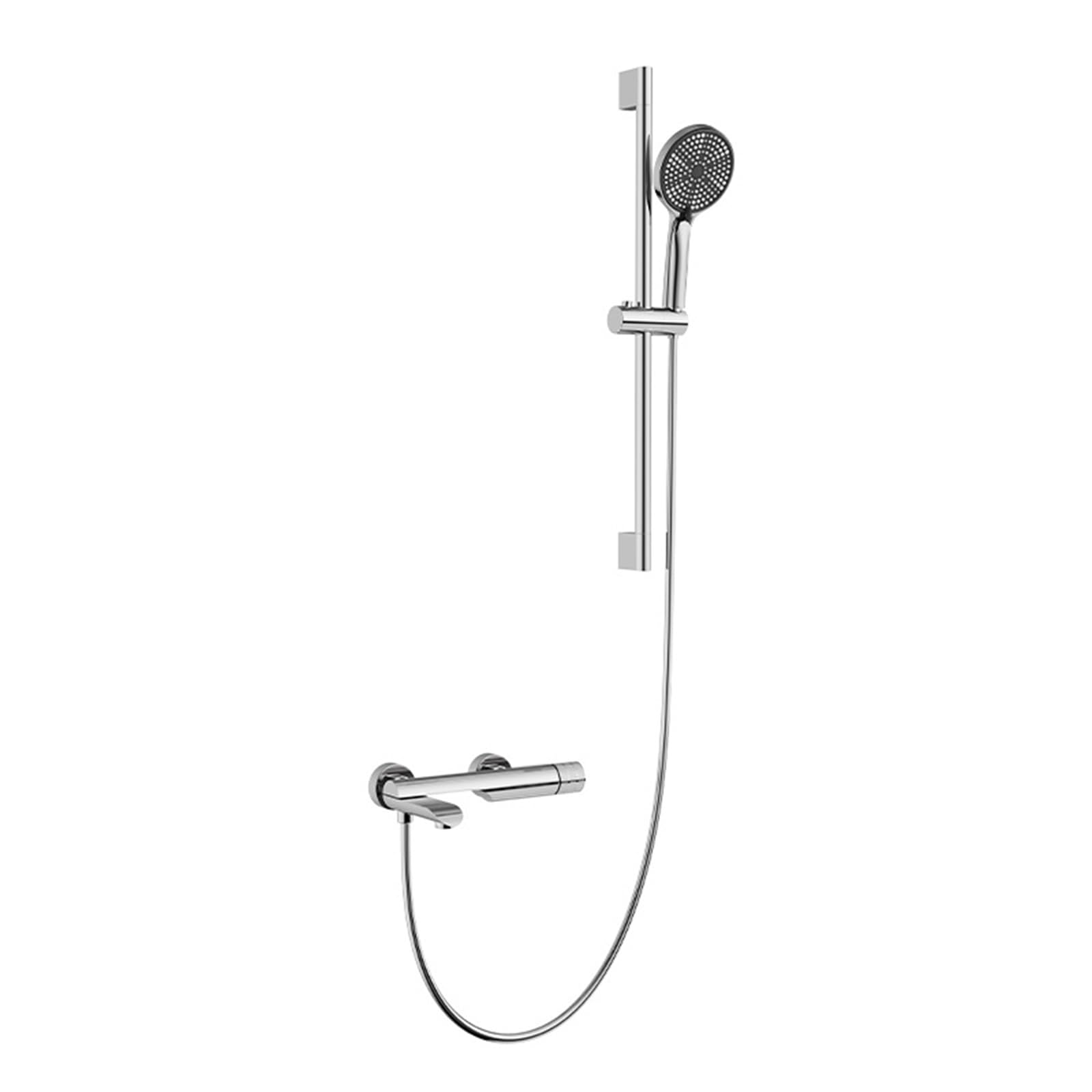 JYBNBBE Bathroom Taps Mixer Bath Tap and Shower Mixer Set Wall Mounted 2 Functions Hot and Cold Shower Sets for Bathroom Shower & Bath Taps Grey (Chrome A)
