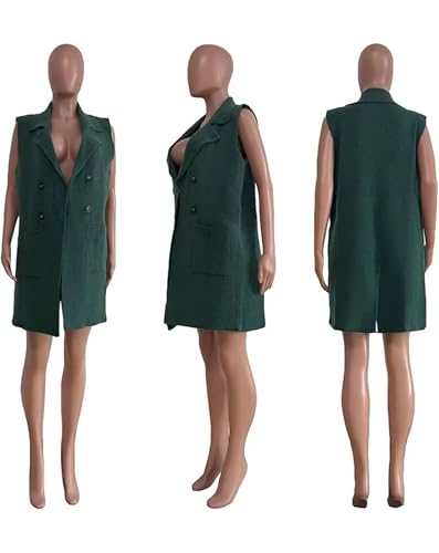 Image of Women's Casual Sleeveless Long Sweater Vest Open Front Cardigan Waistcoat