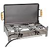Fogareiro Inox 2 Bocas Mais Chapa Com Kit Gás