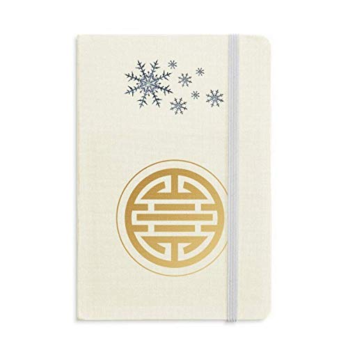 Carnet rond doré pour écriture créative en hiver