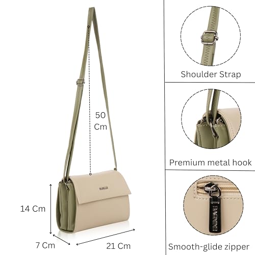 Image of Stylish Sling Bag for Women | Compact Flap Shoulder Crossbody Purse | Adjustable Strap | Smooth Zipper Closure | Fashion Handbag for Travel, Shopping, Casual Outings & Daily Carry