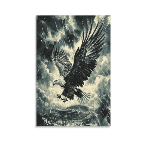 Pintura de águila en lienzo de alta definición para decoración elegante