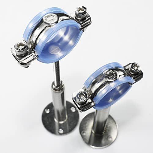 AKIHISA 2 Inch Wall Mount Ceiling Mount Pipe Support Ring Hanger,2 Pack Adjustable Stainless Steel Pipe Bracket Clamps Range 48-51mm(100+100mm) - 4