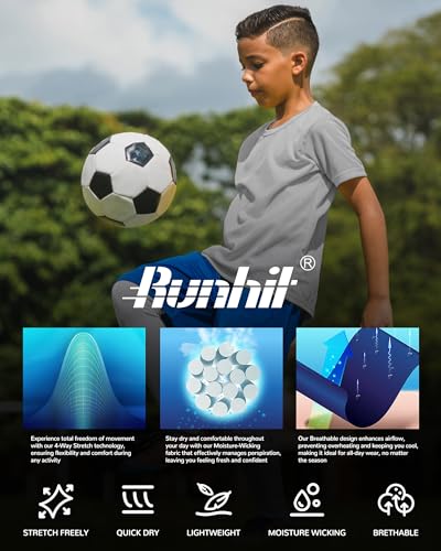 Runhit Boys Compression Shirt Short Sleeve Youth Basketball Undershirt Kids Quick Dry Athletic Base Layer T-Shirt4