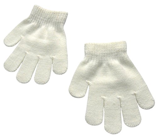Little Kids Solid Winter Knitted Full Finger Gloves, 3-8 Years Old