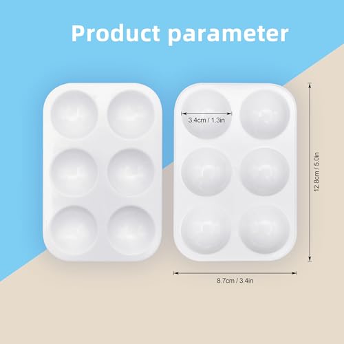 24 PCS White Plastic Paint Tray Palettes, 6 Well Rectangular Watercolor Oil Palette, Paint Trays for Kids, Adult, Student Artist Craft Palettes,Painting Party, DIY Craft and Art Painting Palettes - Thumbnail 3