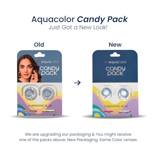 Image of Aquacolor Submarine Blue Daily Disposable Candy Pack - 2 Lens Pack, Power(-6)