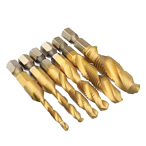 Kit Broca Macho Fura e Faz Rosca de Titânio - Para Metais e Madeiras sextavado - M3,M4,M5,M6,M8,M10