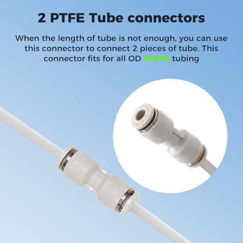 Image of Sovol PTFE Tube 2.5mm ID 4mm OD, Length 5M /16.4ft, with 2 Couplers & Tubing Cutter for Bambu lab X1 / X1C / P1P / P1S / A1 / A1 Mini, Prusa MMU3, Creality K1 Max /Ender 3 V3 & Direct Drive 3D Printer, White
