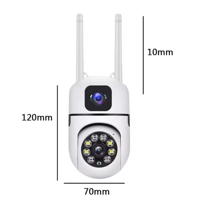Image of 4+4MP Dual Lens Mini Wireless PTZ | Live Monitoring | CCTV Camera Color Night Mode | Motion Detection | Intercom Support | Indoor /Outdoor Security Camera for Home (Dual Lens Mini Dome)