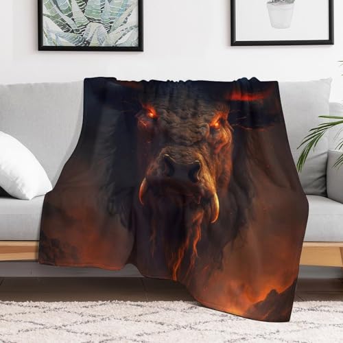 Manta de franela de bisonte demoníaco 130x180cm para sofá 3