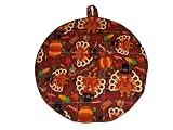 Pot Holders Heat Resistant Thanksgiving Fall Turkey Potholders Handmade Double Insulated Quilted Hot Pads Trivets 9 Inches Round