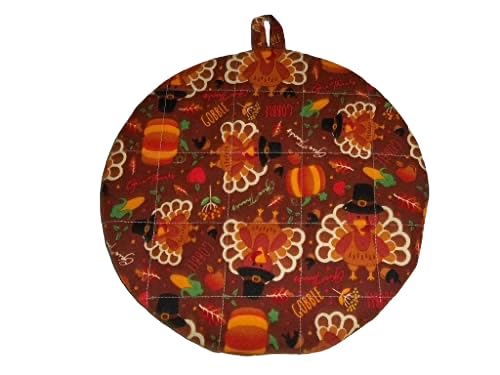 Pot Holders Heat Resistant Thanksgiving Fall Turkey Potholders Handmade Double Insulated Quilted Hot Pads Trivets 9 Inches Round