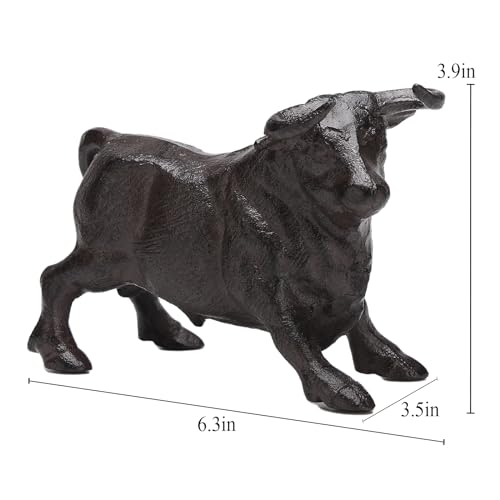 Estatua de hierro fundido con figura de toro miniatura 2