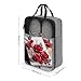 Roses on Wooden Board Shoe Bags for Travel Water-Resistant Shoes Pouch with Handle Fashion Shoe Organizer with Zipper Closure Portable Sneaker Carrier for Men & Women Daily Use