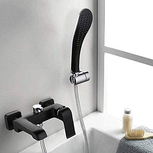Mitigeur cascade noir laiton anti-calcaire pour douche et bain durable