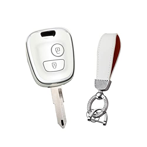 Coque clé Citroën C1 C4 Berlingo : protection élégante argentée et blanche