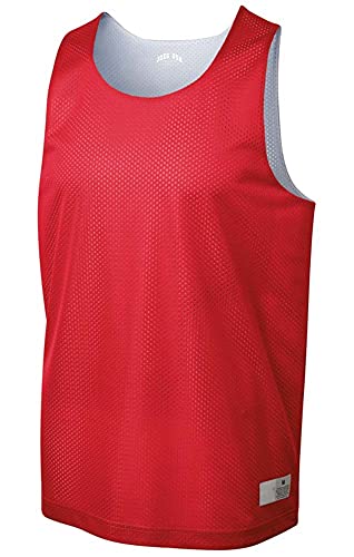 Joe's USA Youth Moisture Wicking Mesh Athletic Reversible Tank-XL-Red