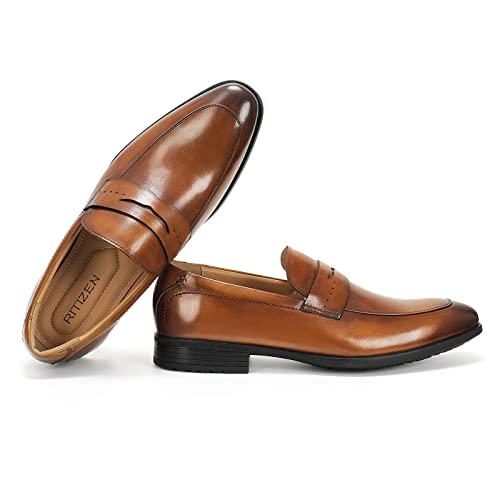 Men's Slip on Oxford Dress Shoes Classic Handmade Calfskin Manufacturing More Compact, Choose The Right Size to Modify The Foot Shape4