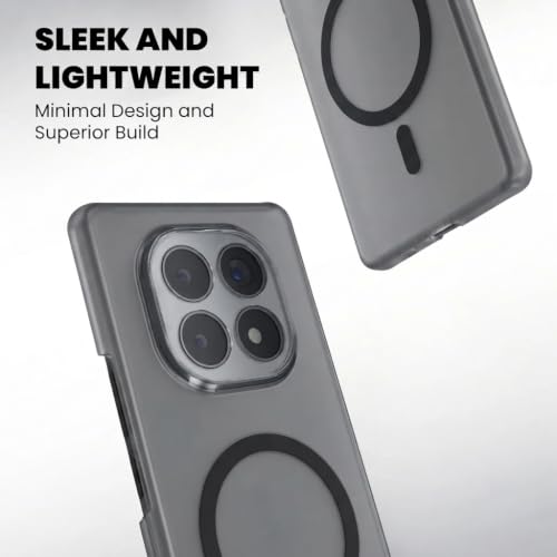 Image of DIZORO Matte Case for Redmi Note 15 Compatible with MagSafe, Camera Lens Full Protection, Shockproof Translucent Frosted TPU Soft Phone Cover, Anti-Fingerprint (Black)