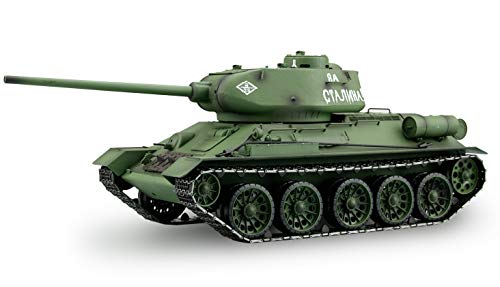 Tanque T-34/85 HengLong RC 1:16 con engranaje de metal y sistema de humo y sonido de 2,4 GHz