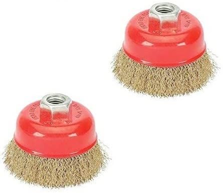 Inditrust New 2pc 3 inch Crimped Wire Wheel Cup Brush Set for Angle Grinder to Remove Rust (B0CFLLWRC8) Amazon Price History, Amazon Price Tracker