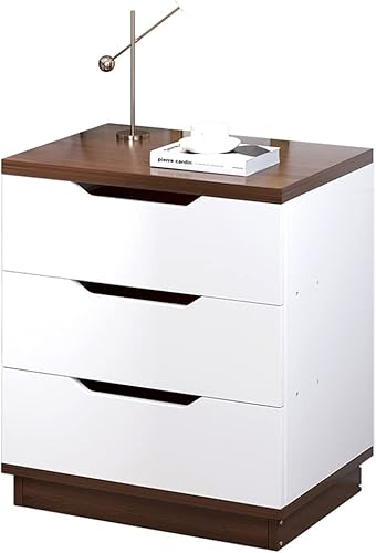 Mesitas de noche modernas de madera maciza con 3 cajones, mesita de noche de maderaorganizador de armario para espacios pequeños, dormitorio para