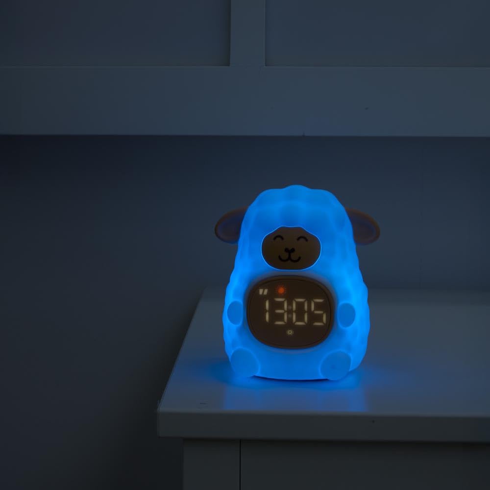 Miniland Time to Sleep - Nachtlicht für Babys mit Schlaftrainer | RGB Nachtlicht, Wecker mit Sonnenaufgang und Beruhigenden Klängen | Schlafroutinen für Kinder