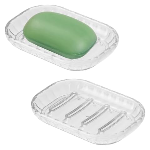 2 Pack Clear Plastic Soap Dishes Cover