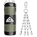 GROOFOO Sacco da Boxe Bambini Robusto Oxford Sacchi Pugilato Allenamento di Boxe per Bambini Borsa Non RICARICATA con Catena Montaggio per MMA Muay Thai Kick Boxing 80X28CM Verde