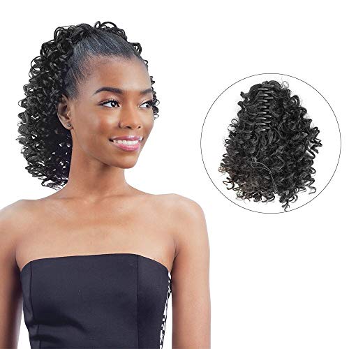Beauty Angelbella Ponytail Extension Synthetic for African American Women Clip on Pony Tail Drawstring Hairpiece (Black)