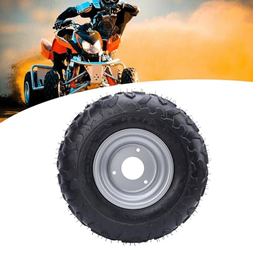 145/70 6 Reifenräder mit Rand, 6 Zoll ATV Go Kart Vordere oder Hintere Reifen und Felgen für ATV, UTV, Quad, Offroad, Go Cart, 3 Montagelöcher