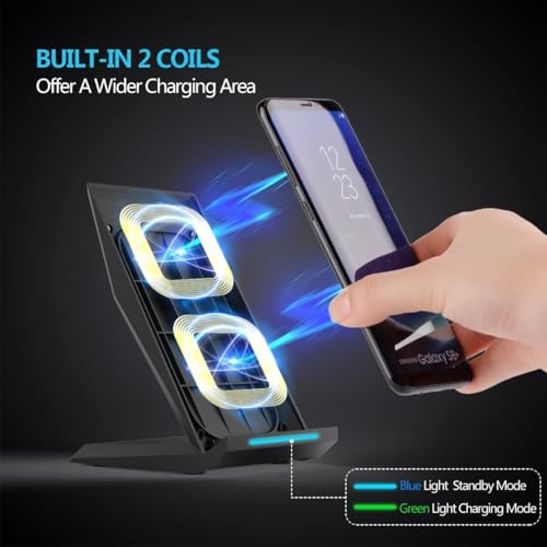 NANAMI Fast Wireless Charger,15W Induktive Ladestation Phone Handy Charger – Ansicht 2