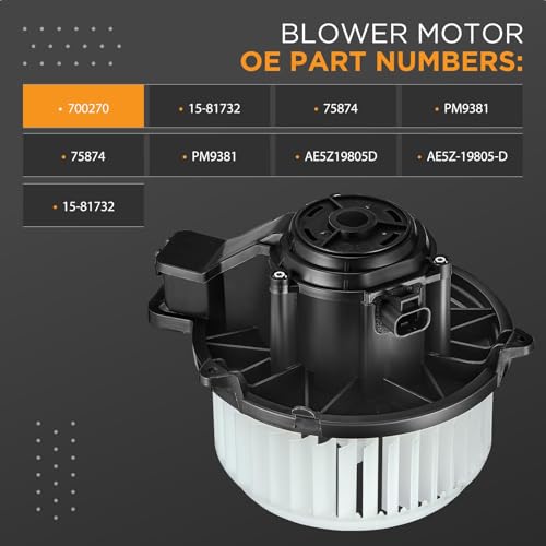 Image of HVAC Blower Motor 700270 Compatible with Ford 10-12 Fusion, Compatible with Lincoln MKZ,10-11 Milan Heater Blower for 75874 PM9381 AE5Z19805D A /C Blower Motor Assembly