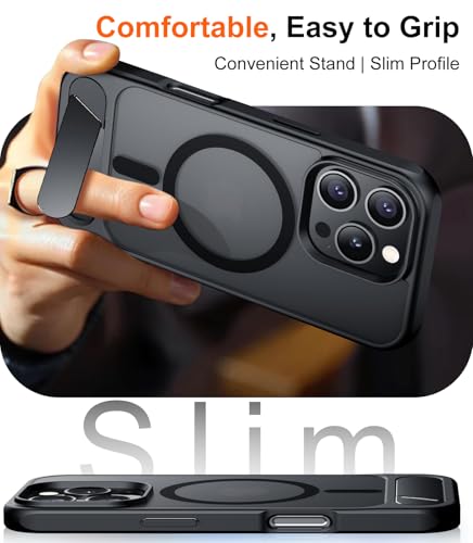 Temdan Magnetic Compatible with iPhone 16 Pro Case, [Built-in Invisible Kickstand][Compatible with MagSafe] [Military Grade Shockproof] Slim Translucent Matte Phone Case for iPhone 16 Pro 6.3" - 7