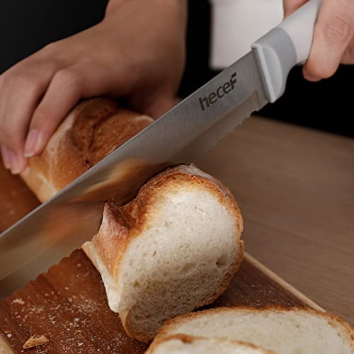 Miniatura 6 de Hecef Cuchillos Cocina Profesional 14 Pzas Juego De Cuchillos De Cocina Y Soporte Acero Inoxidable Set Cuchillos Cocina Con Afilador, Bloque De Cuchillos, Bloque De Madera Gris
