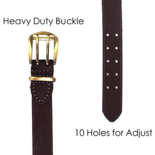 Qianruida Genuine Leather Dog Collar Adjustable Heavy Duty Dog Collar for Walking & Training Soft Comfortable Strong Pet Collars for Large Dogs Brown - Image 3