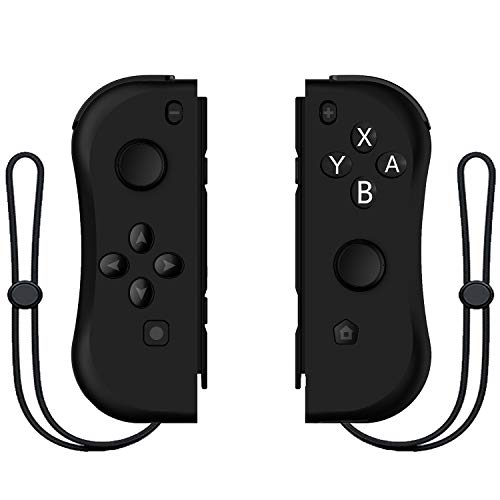 Kinvoca Joy Pad Controller for Nintendo Switch, L/R Switch Controller Replacement, Wired/Wireless Switch Remotes - Full Black with Grip