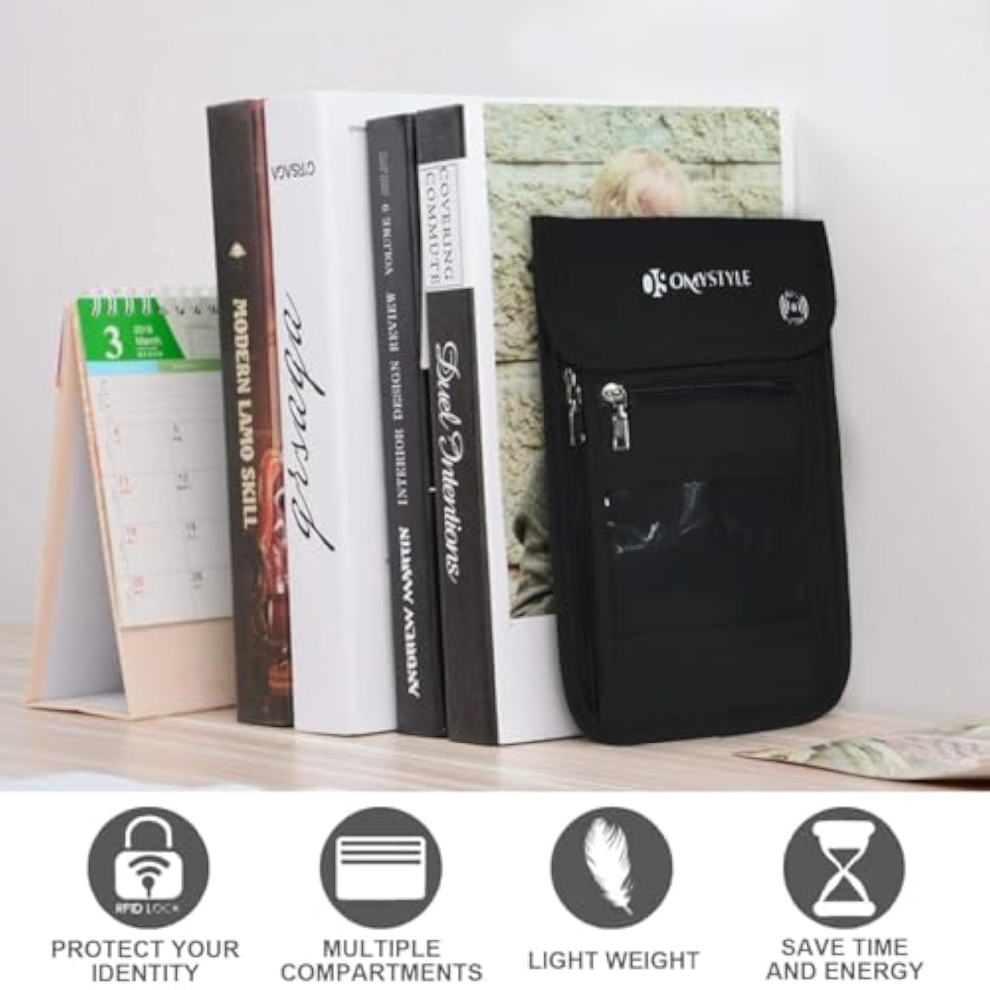 RFID Blocking Passport Holder Neck Wallet, Travel Essential