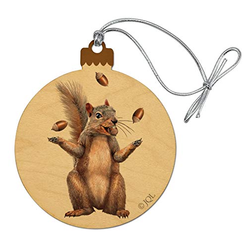 GRAPHICS & MORE Squirrel Juggling His Nuts Crazy Funny Wood Christmas Tree Holiday Ornament