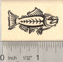 Alaskan Salmon Fish Rubber Stamp