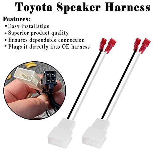 2 Pack 72-8104 Speaker Harness Adapter For Toyota Speaker Wire Harness Adapter Plug Compatible With Toyota Tacoma Tundra Camry Corolla 4 Runner Scion Pontiac Speaker Wiring Harness Adapter #TOP1