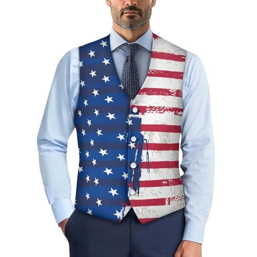 Men's Casual Dress Suit Vest with Buttons Slim Fit Business Formal Waistcoat Vests with Back Strap