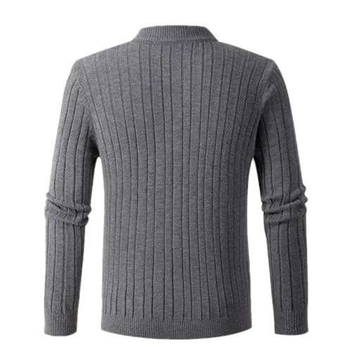 evzosrz Men's Quarter Zip Sweater Casual Slim Fit Knitted Turtleneck Cable Knit Pullover Polo Sweater for Men2