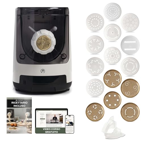 CLASSE ITALY PASTAIO Macchina per la Pasta con 16 trafile di cui 5 in Bronzo. 5 ANNI GARANZIA ITALIA, Pasta Maker, con bilancia, fino a 800g di pasta, 25 tipi diversi di pasta