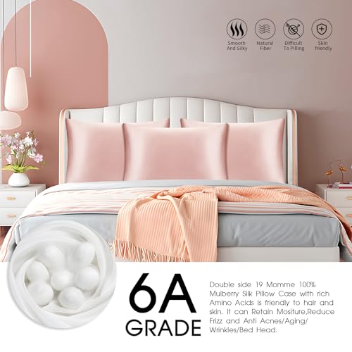 SILKTALE 100% Mulberry Silk Toddler/Travel Pillowcase,Both Sides 19MM Silk Small Pillow Case with Hidden Zipper for Kids/Baby 1pc,Blush Pink,13"x18" by SILKTALE - Image 5